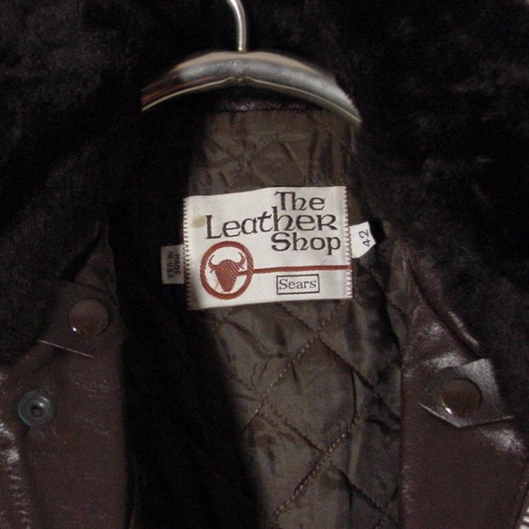 Vtg 80's Sears Leather Shop Brown Bomber jacket Sz 42 USA Made - Picture 2 of 10